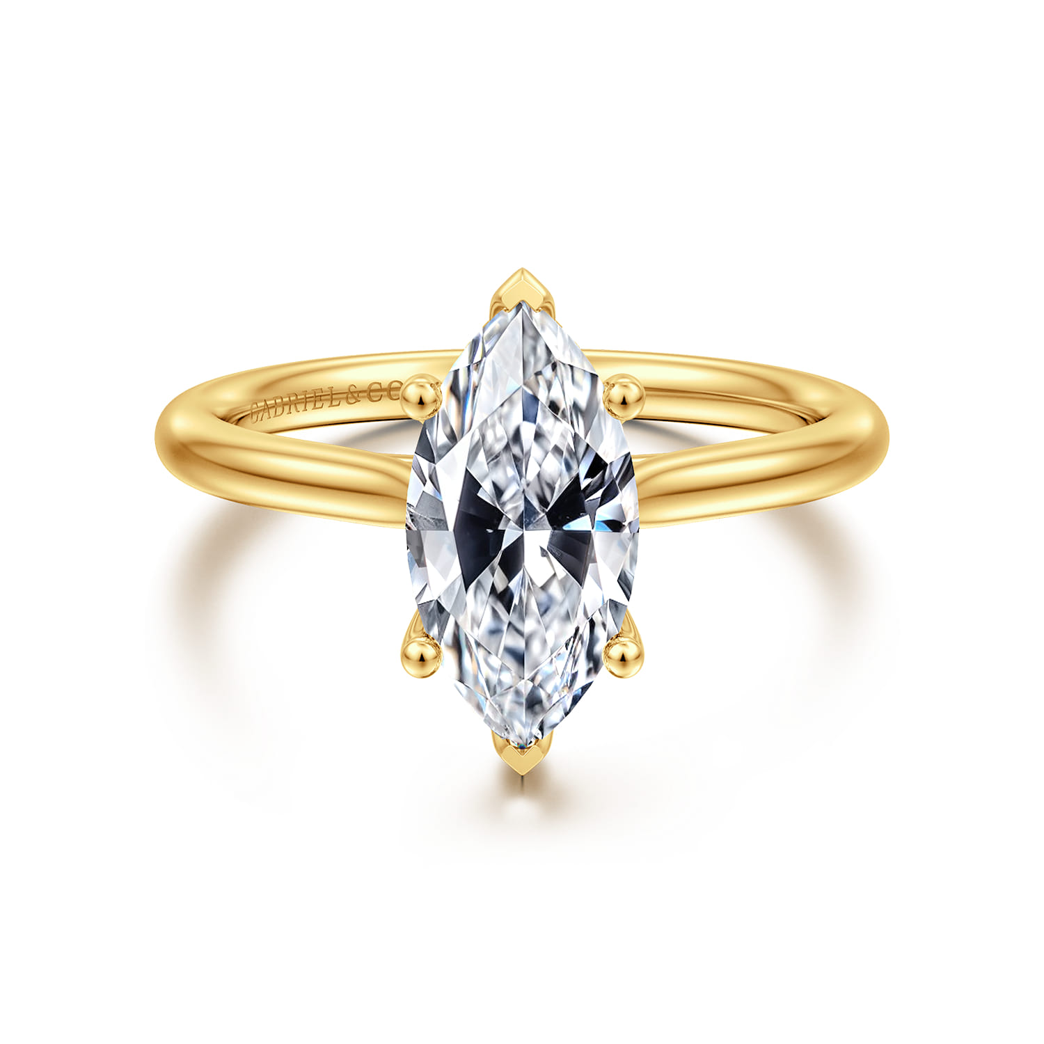 Azucena - 18K Yellow Gold Marquise Shape Solitaire Diamond Engagement Ring