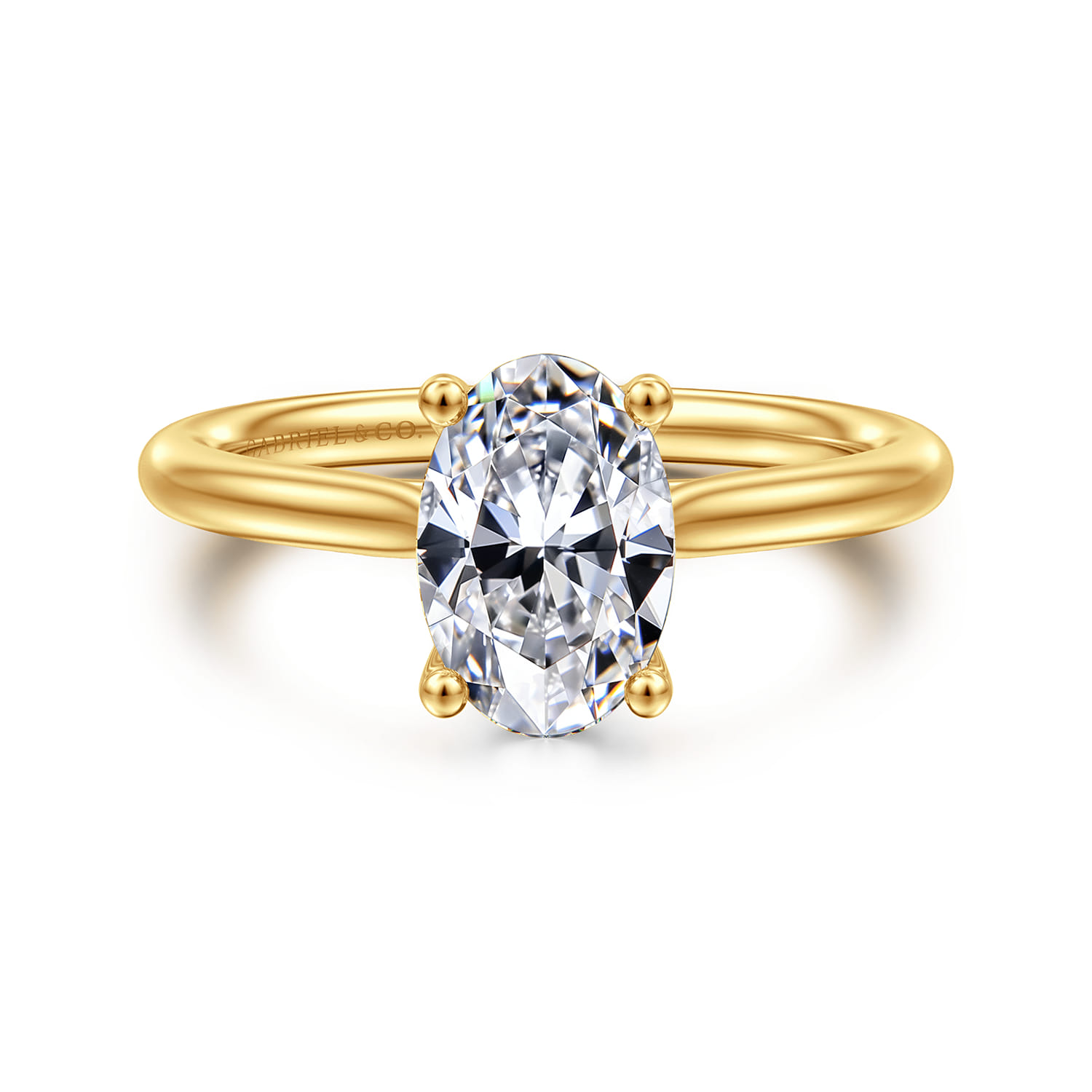 Azucena - 18K Yellow Gold Oval Solitaire Diamond Engagement Ring