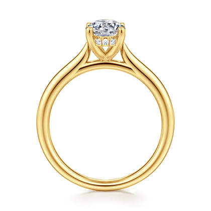 Azucena - 18K Yellow Gold Oval Solitaire Diamond Engagement Ring