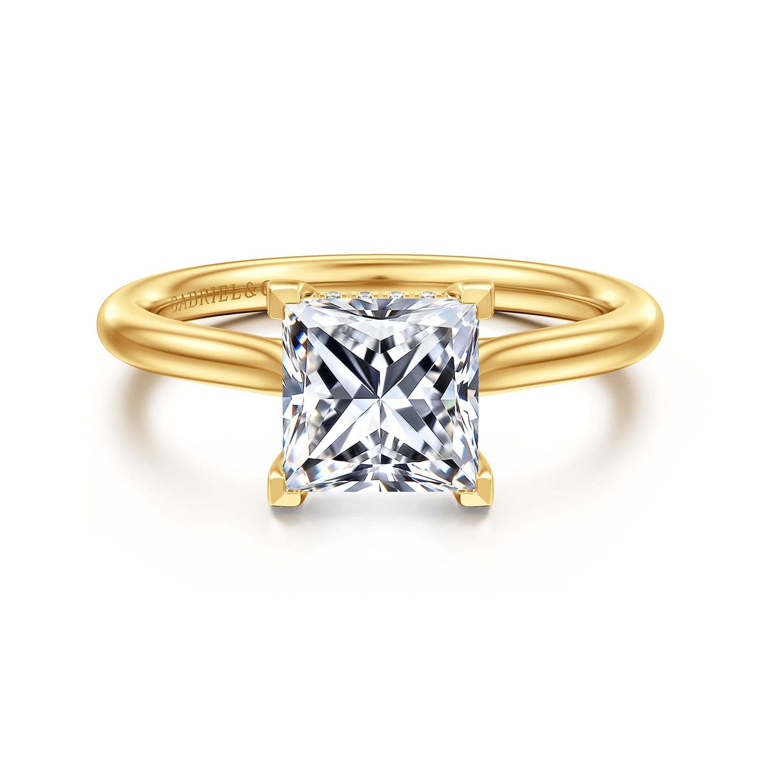 Azucena - 18K Yellow Gold Princess Cut Solitaire Diamond Engagement Ring