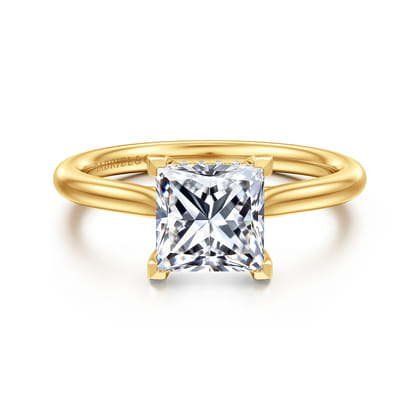 Azucena - 18K Yellow Gold Princess Cut Solitaire Diamond Engagement Ring