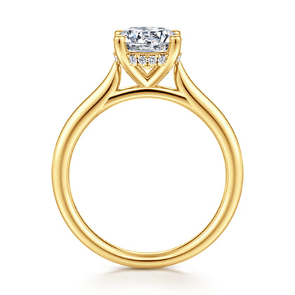 Azucena - 18K Yellow Gold Round Solitaire Diamond Engagement Ring