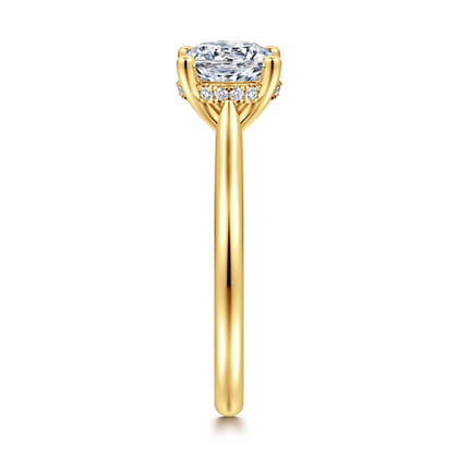 Azucena - 18K Yellow Gold Round Solitaire Diamond Engagement Ring