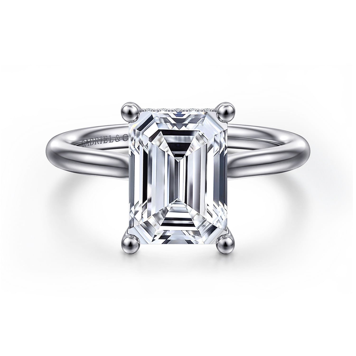 Azucena - Platinum Emerald Cut Solitaire Diamond Engagement Ring