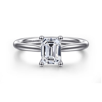 Azucena - Platinum Emerald Cut Solitaire Diamond Engagement Ring