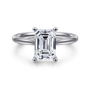 Azucena - Platinum Emerald Cut Solitaire Diamond Engagement Ring