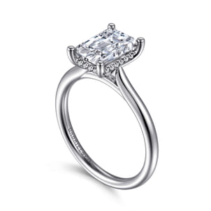 Azucena - Platinum Emerald Cut Solitaire Diamond Engagement Ring