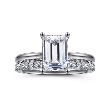 Azucena - Platinum Emerald Cut Solitaire Diamond Engagement Ring