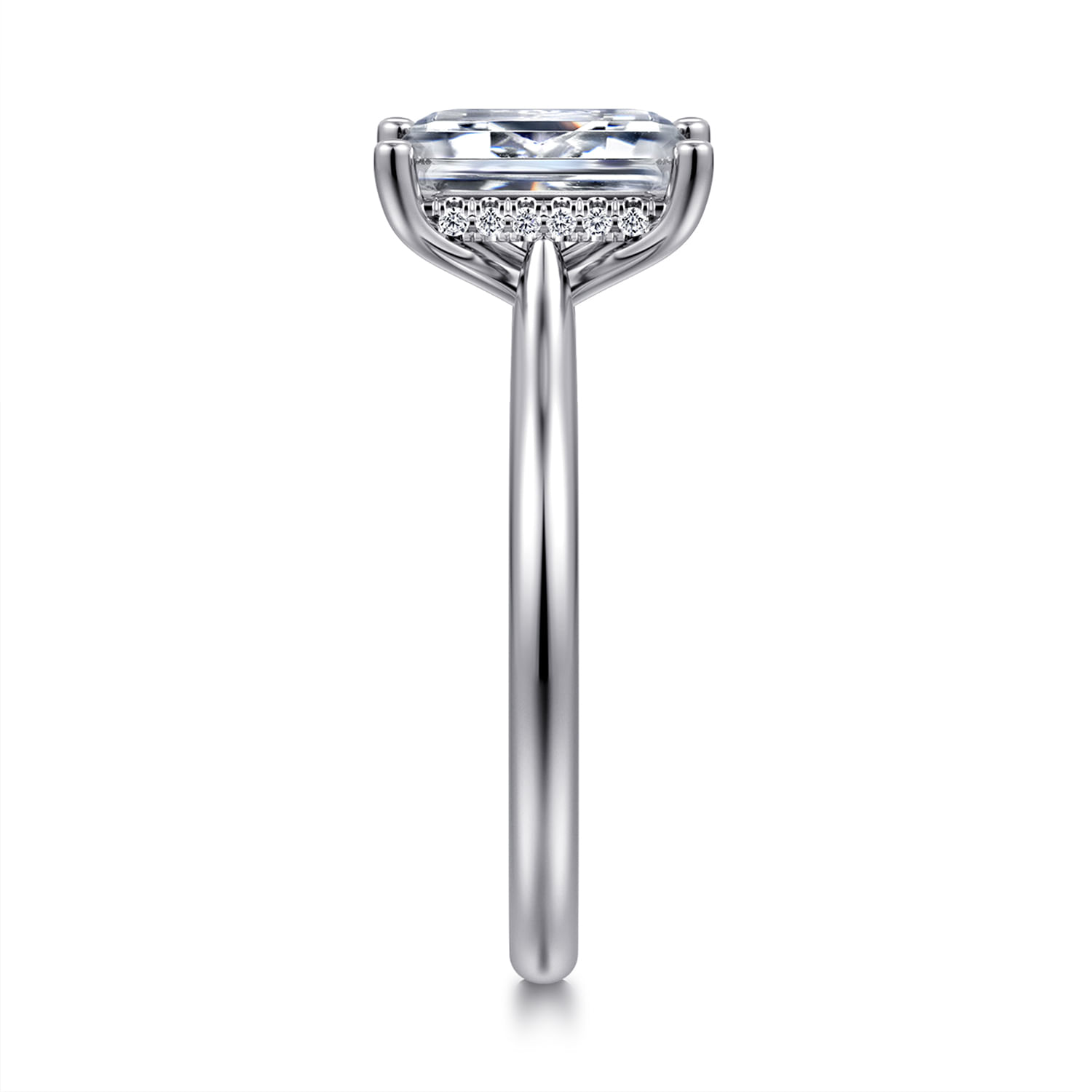 Azucena - Platinum Emerald Cut Solitaire Diamond Engagement Ring