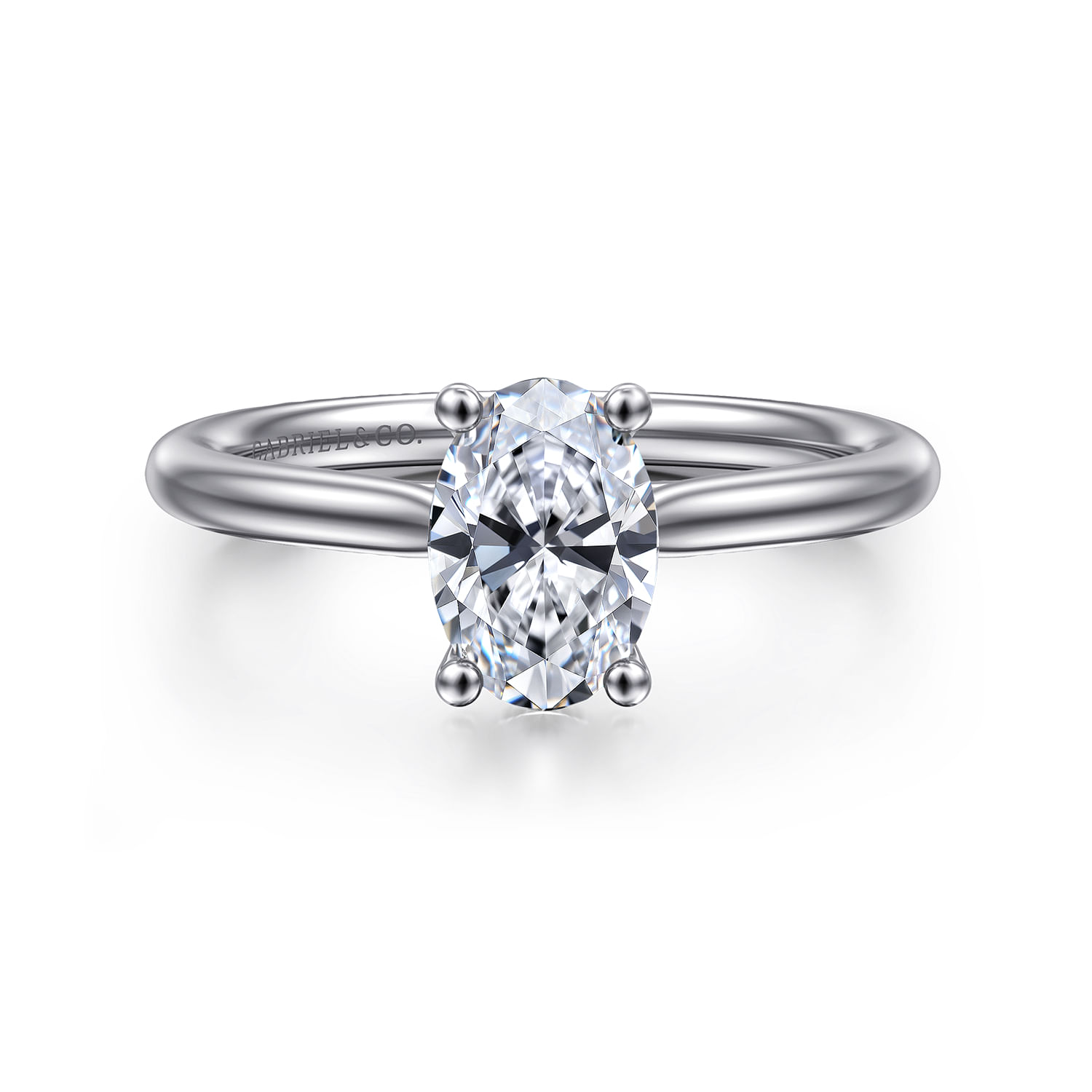 Azucena - Platinum Oval Solitaire Diamond Engagement Ring