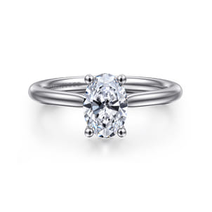Azucena - Platinum Oval Solitaire Diamond Engagement Ring