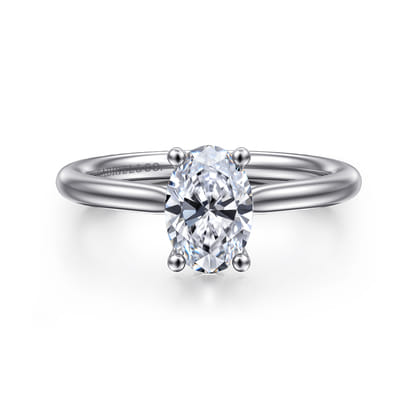 Azucena - Platinum Oval Solitaire Diamond Engagement Ring