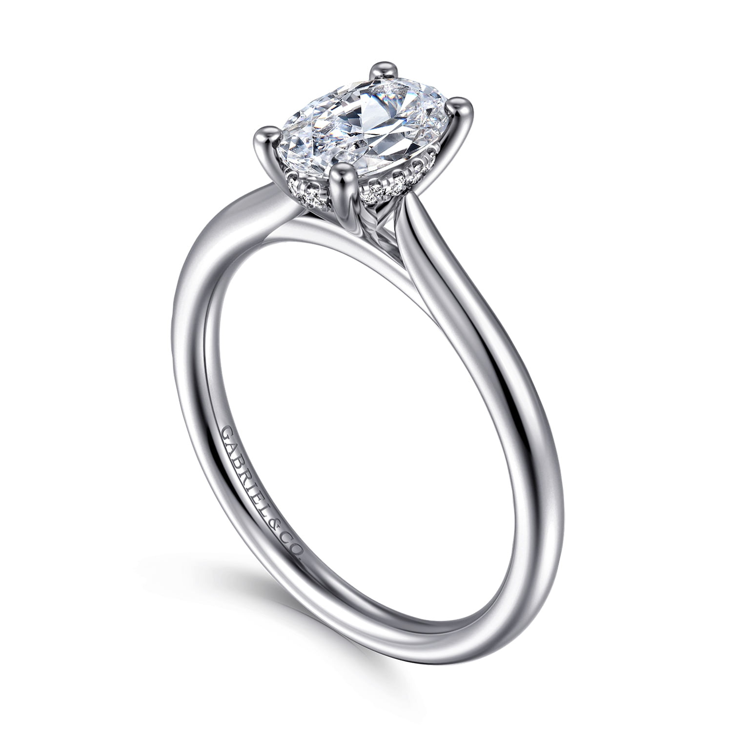 Azucena - Platinum Oval Solitaire Diamond Engagement Ring