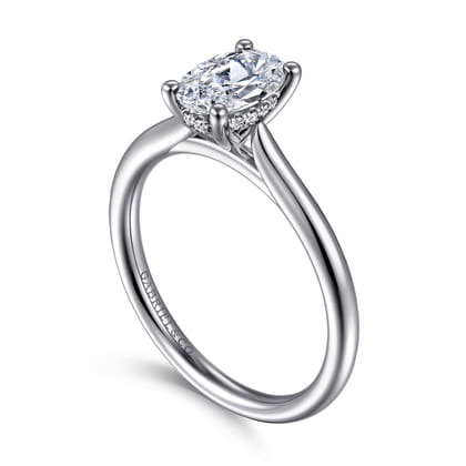 Azucena - Platinum Oval Solitaire Diamond Engagement Ring