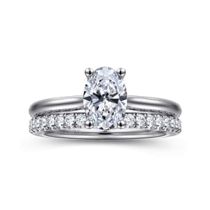 Azucena - Platinum Oval Solitaire Diamond Engagement Ring