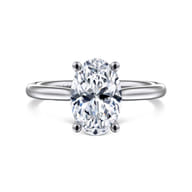 Azucena - Platinum Oval Solitaire Diamond Engagement Ring