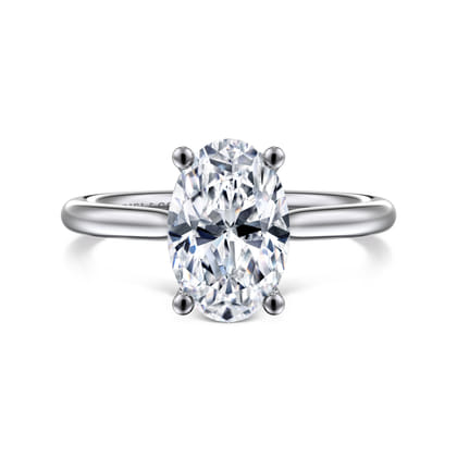 Azucena - Platinum Oval Solitaire Diamond Engagement Ring