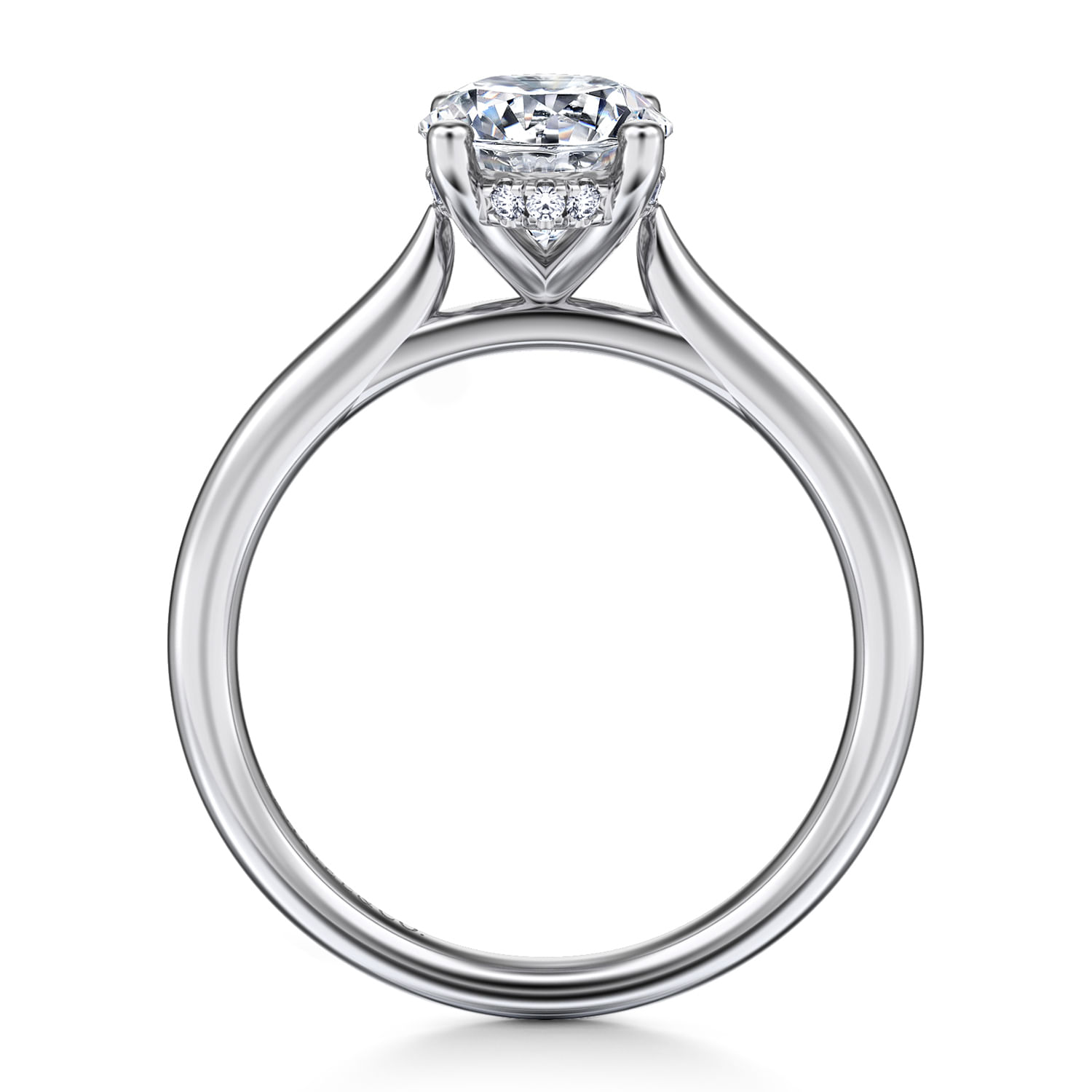 Azucena - Platinum Oval Solitaire Diamond Engagement Ring