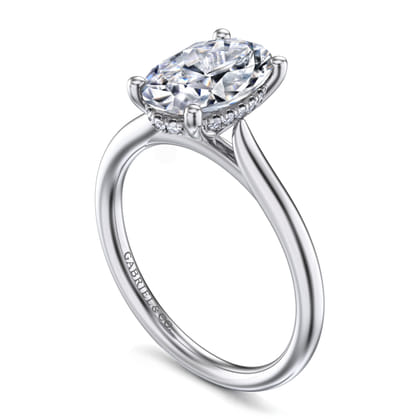 Azucena - Platinum Oval Solitaire Diamond Engagement Ring