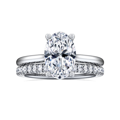Azucena - Platinum Oval Solitaire Diamond Engagement Ring