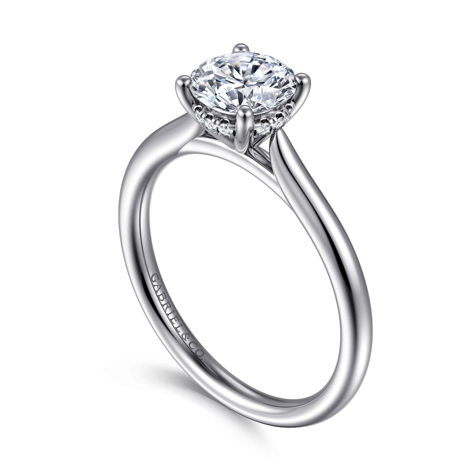 Azucena - Platinum Round Solitaire Diamond Engagement Ring
