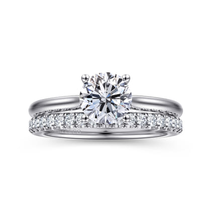 Azucena - Platinum Round Solitaire Diamond Engagement Ring