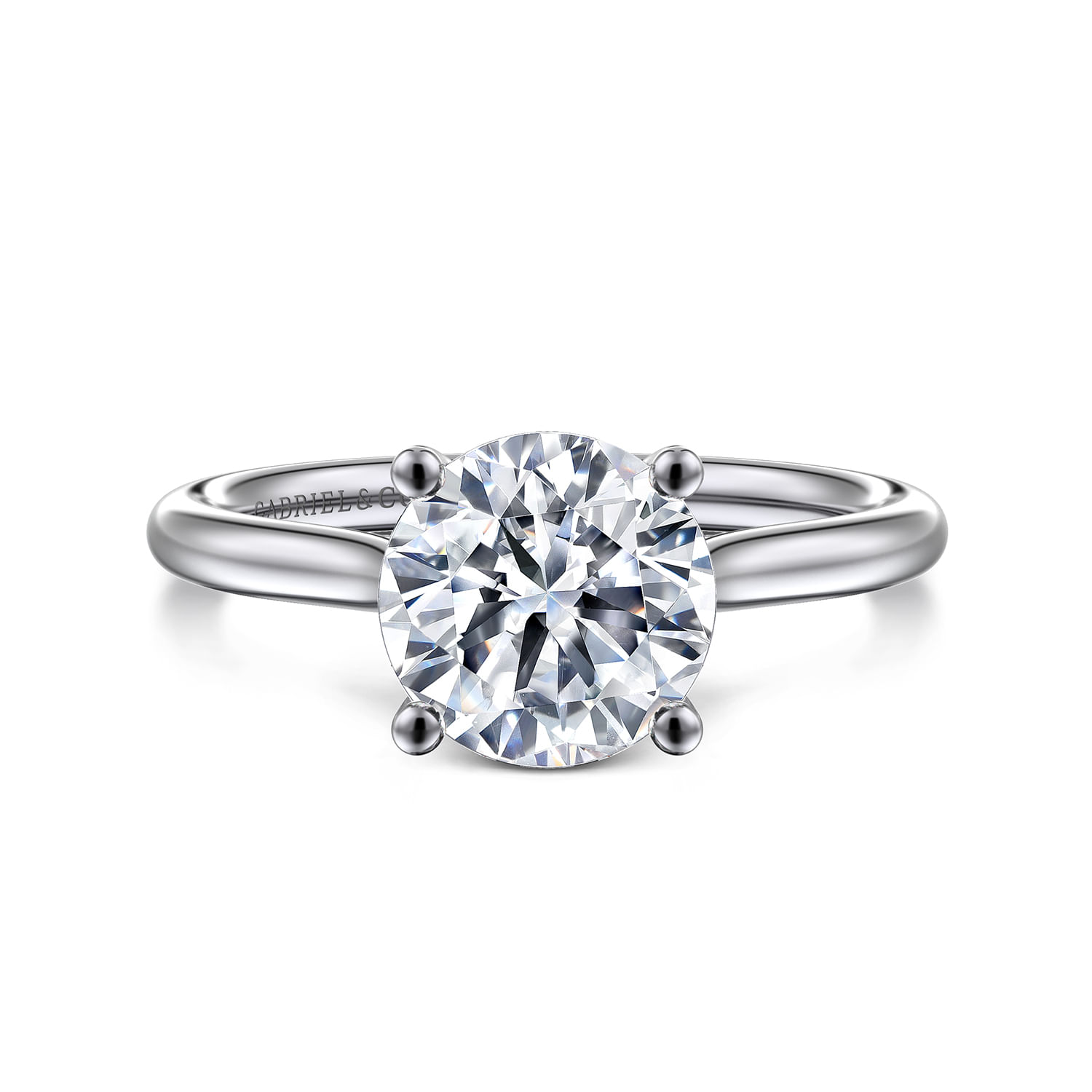 Azucena - Platinum Round Solitaire Diamond Engagement Ring