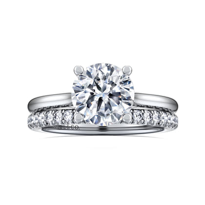Azucena - Platinum Round Solitaire Diamond Engagement Ring
