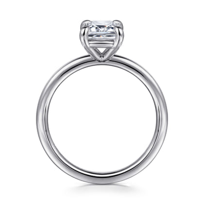 Azura - 14K White Gold Emerald Cut Solitaire Diamond Engagement Ring