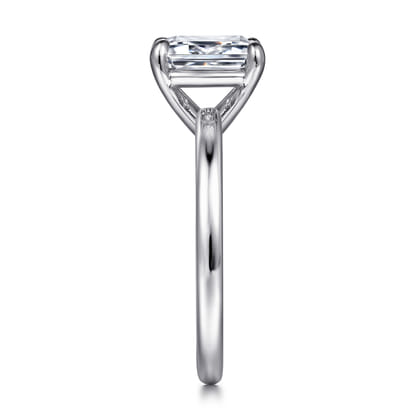 Azura - 14K White Gold Emerald Cut Solitaire Diamond Engagement Ring
