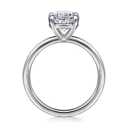 Azura - 14K White Gold Oval Solitaire Diamond Engagement Ring
