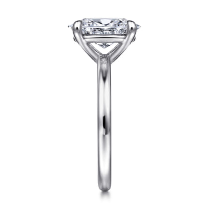 Azura - 14K White Gold Oval Solitaire Diamond Engagement Ring