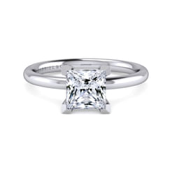 Azura - 14K White Gold Princess Cut Solitaire Diamond Engagement Ring