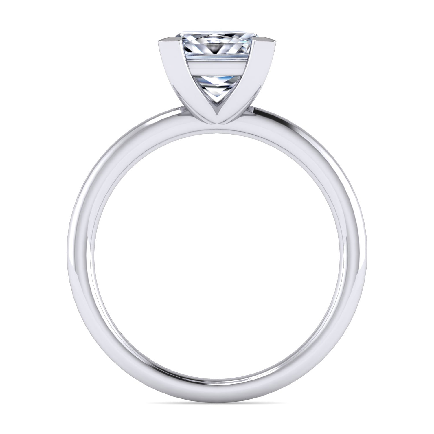 Azura - 14K White Gold Princess Cut Solitaire Diamond Engagement Ring