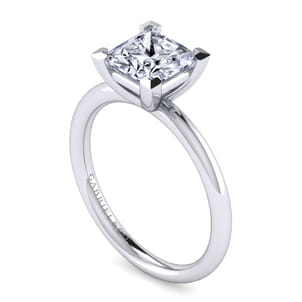 Azura - 14K White Gold Princess Cut Solitaire Diamond Engagement Ring