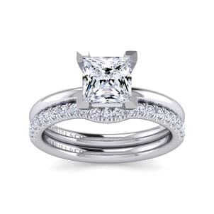 Azura - 14K White Gold Princess Cut Solitaire Diamond Engagement Ring