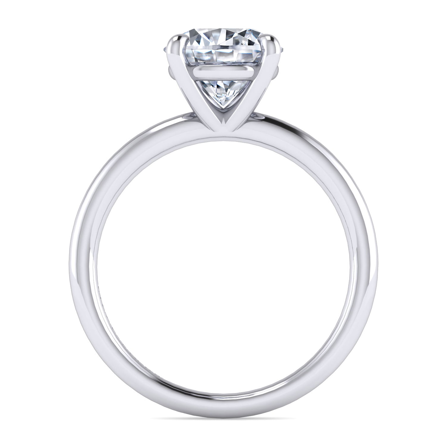 Azura - 14K White Gold Round Solitaire Diamond Engagement Ring