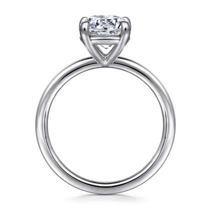 Azura - 14K White Gold Round Solitaire Diamond Engagement Ring