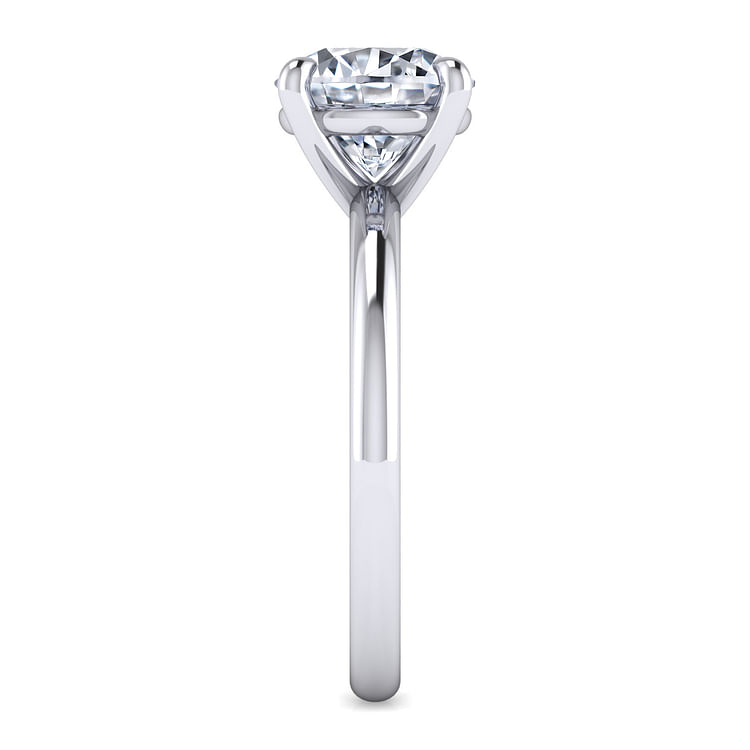 Azura - 14K White Gold Round Solitaire Diamond Engagement Ring