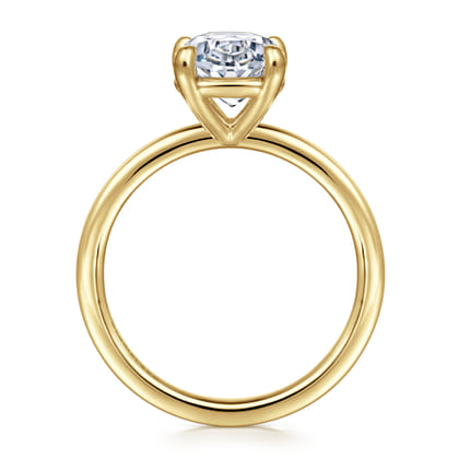 Azura - 14K Yellow Gold Oval Solitaire Diamond Engagement Ring
