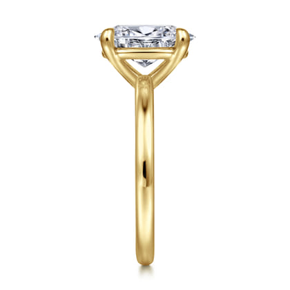 Azura - 14K Yellow Gold Oval Solitaire Diamond Engagement Ring