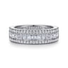 Fancy Wedding Ring in 14k White Gold with Baguette Natural Diamond at Gabriel & Co.