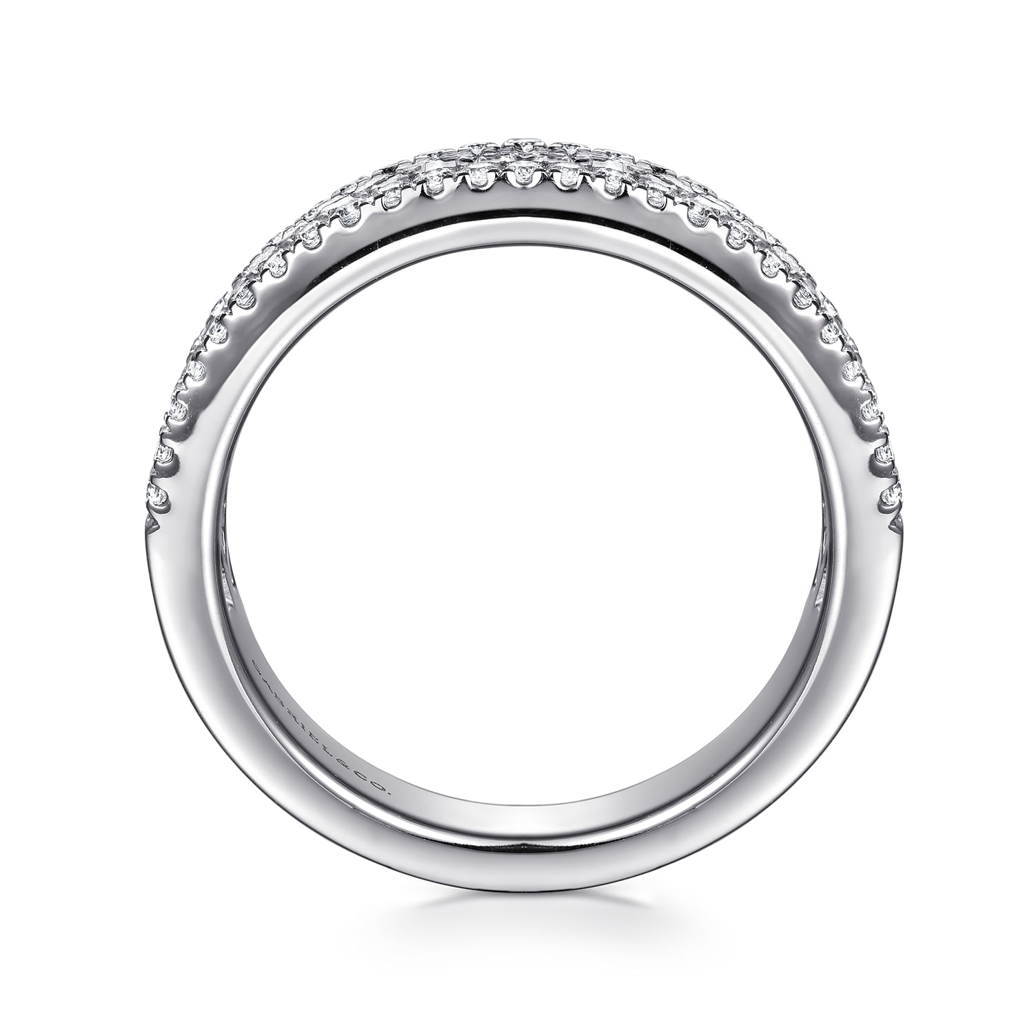 Babette - 14K White Gold U setting and Channel Baguette Diamond Anniversary Band