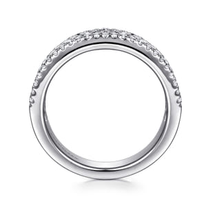 Babette - 14K White Gold U setting and Channel Baguette Diamond Anniversary Band