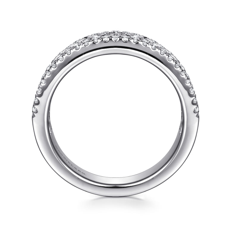 Fancy Wedding Ring in 14k White Gold with Baguette Natural Diamond at Gabriel & Co. - Shot 2