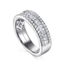 Fancy Wedding Ring in 14k White Gold with Baguette Natural Diamond at Gabriel & Co.