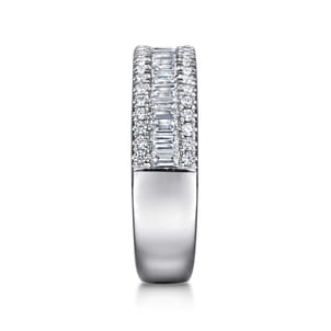 Babette - 14K White Gold U setting and Channel Baguette Diamond Anniversary Band