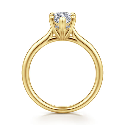 Badia - 14K Yellow Gold Marquise Shape Solitaire Diamond Engagement Ring