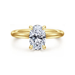 Badia - 14K Yellow Gold Oval Solitaire Diamond Engagement Ring
