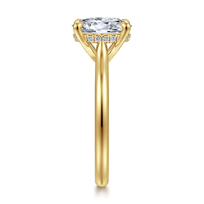 Badia - 14K Yellow Gold Oval Solitaire Diamond Engagement Ring